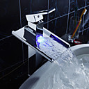 Sprinkle® by Lightinthebox - Color Changing LED Waterfall Bathroom Sink Faucet (Tall)