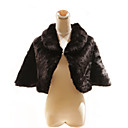 Elegant 3/4-Length Sleeves High Neck Faux Fur Special Occasion Jacket / Wrap