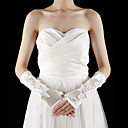 Satin / Lace Fingerless Elbow Length With Appliques / Pearls Bridal Gloves (More Colors)