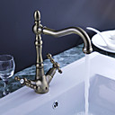 Antique Inspired Solid Brass Kitchen Faucet (Antique Brass Finish)
