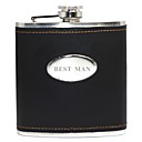 Personalized Black 6-oz Flask