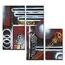 Hand-painted Abstract Oil Painting with Stretched Frame - Set of 3