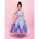bola vestido jóia do tornozelo-comprimento de cetim vestido da menina flor