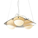 Comtemporary 3 - Light Pendant Lights in White Glass Shades