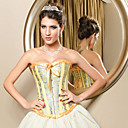 Acrylic With Ruffles/Jacquard Strapless Front Busk Closure Corset Shapewear