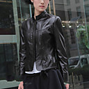 Long Sleeve piedi Partito Collar / d'agnello Leather Jacket Career
