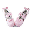 Fatto a mano in pelle PU 7,5 centimetri rosa tacco alto scarpe Punk Lolita