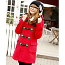 Lady Casual Button Hoodie Coat