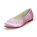 Satin Flat Heel Closed Toe With Rhinestone Wedding Party Women's Shoes