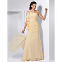 Sheath/ Column One Shoulder Floor-length Chiffon Evening Dress