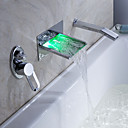 Sprinkle® - von lightinthebox - LED Wasserfall Badewanne Wasserhahn mit ausziehbarer Brause (Wandmontage)