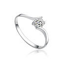 Mooie Sterling Zilver Rond Cubic Zirconia Ring