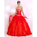 Ball Gown Strapless Floor-length Organza Prom Dress