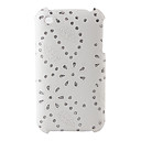 Flowers Pattern Diamond Hard Case for iPhone 3G and 3GS (white)