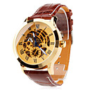 Mechanisch Herenhorloge Met PU-Leren Bandje (Bruin)