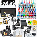 2 Cast Iron Tattoo Gun Kit for Lining and Shading LCD Power Supply(40 5ml Colors Included)