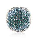 Charmant Plaqué Bague ronde Crystal Blue
