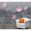 Mural rosa floral da natureza contemporânea Gráficos