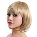 Capless Short Blonde Straight High Quality Synthetic Japanese Kanekalon Wigs