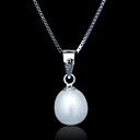 Fine Jewelry elegante perla Collana in Argento