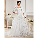 Ball Gown Sweetheart  Chapel Train Taffeta  Wedding Dress With A Wrap