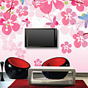 Mural rosa floral da natureza contemporânea Gráficos