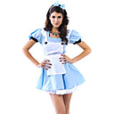 Sexy Women's Blue Fairy Tail Maid Dress Halloween Costume(4 Pieces)