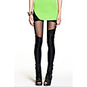Imitation Leather Mesh Spliced Leggings