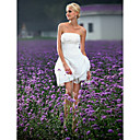 Ball Gown Strapless Short/ Mini Taffeta Wedding Dress