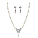 imitatie parel / strass dames sieraden set met ketting en oorbel set