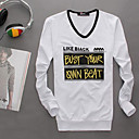 v-pescoço fino mangas compridas t-shirt