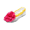 Hecho a mano zapatos de baile de lona Split-Ballet Slipper único con la flor para los niños