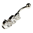 Elegant Alloy Heart Design Crystal Belly Ring