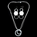 Wunderschöne versilbert Double O Damen Schmuck Set Inklusive Halskette, Ohrring