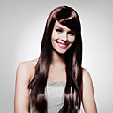 Capless Extra Long High Quality Synthetic Dark Brown Straight Hair Wig