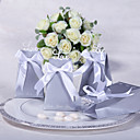 Silver "Love" Favor Box With White Ribbons (Set of 12)