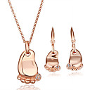 Pieds magnifiques bijoux en or 18 carats serti de strass compris boucles d'oreilles, collier (plus de couleurs)