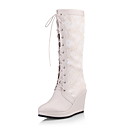 splendidi similpelle cuneo tallone metà polpaccio stivali con lacci party / sera scarpe