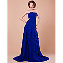 A-line Strapless Sweep Brush Train Chiffon Mother Of The Bride Dress