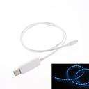 Lightning USB Daten Sync-und Ladekabel mit Fließendem Licht für iPhone 5, iPad mini & iTouch 5 (1m, weiß)