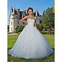 Ball Gown Sweetheart Chapel Train Organza Wedding Dress