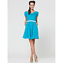 A-line Cowl Short/Mini Chiffon Bridesmaid Dress