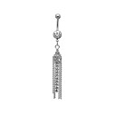 Silver Plated Stainless Steel Zircon Tassel Navel/Ear Piercing