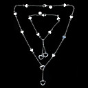 Gorgeous Silver Plated Small Hearts Women's Jewelery Set Including Necklace,Bracelet
