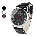 Unisexe PU Montre analogique bracelet à quartz avec calendrier (couleurs assorties)