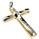 ciondolo croce d'oro per gli uomini e le donne (catena gratuito) (6,6 * 4,1 * 0,6 centimetri)