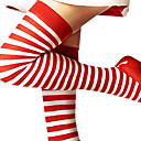 Mignon rayé rouge et blanc de Noël Bas (1 Pieces)