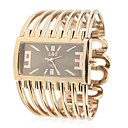 Banda de metal analógico Mujer reloj de pulsera de cuarzo con la ornamentación cuentas que ruedan (de oro)