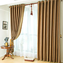 (Two Panels) Classic Embossed Brown Blackout Curtains