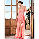 Sheath/Column Sweetheart Asymmetrical Chiffon Evening Dress